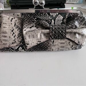 Elegant Snake Print Clutch